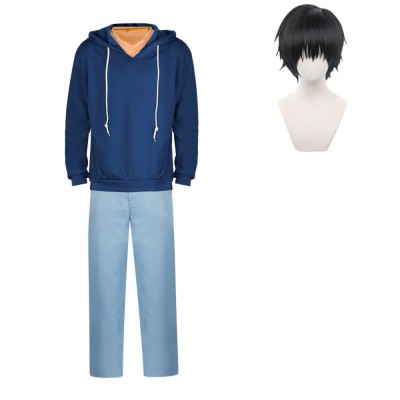 Solo Leveling Sung Jin-Woo Blue Hoodie Cosplay Costume Halloween Carnival Outfit