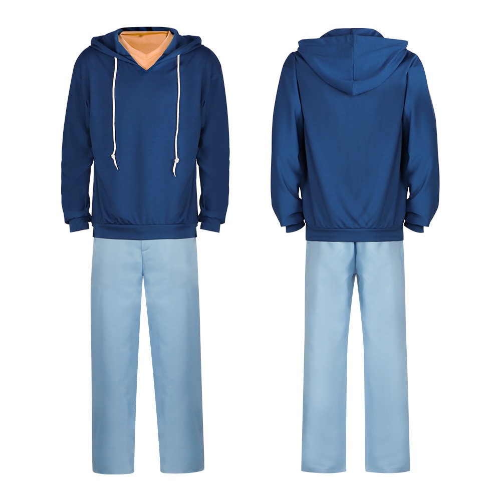 Solo Leveling Sung Jin-Woo Blue Hoodie Cosplay Costume Halloween Carnival Outfit