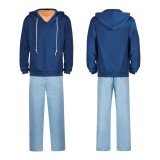Solo Leveling Sung Jin-Woo Blue Hoodie Cosplay Costume Halloween Carnival Outfit