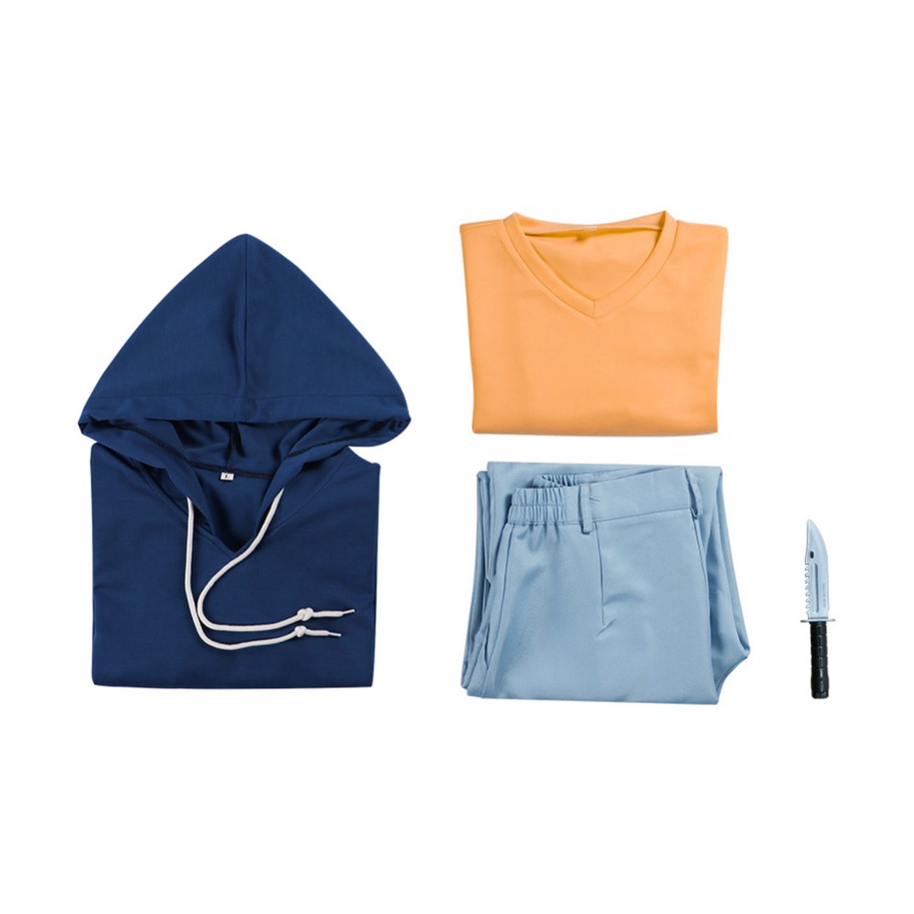 Solo Leveling Sung Jin-Woo Blue Hoodie Cosplay Costume Halloween Carnival Outfit