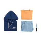 Solo Leveling Sung Jin-Woo Blue Hoodie Cosplay Costume Halloween Carnival Outfit