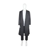 Solo Leveling Sung Jinwoo Grey Coat Cosplay Costume Halloween Carnival Outfit