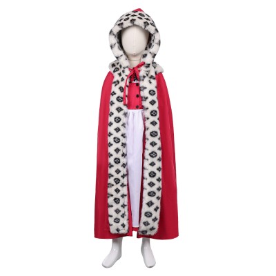 Snow Queen Gerda Kids Children Red Cloak Set Christmas Party Cosplay Costume Halloween Carnival Outfit