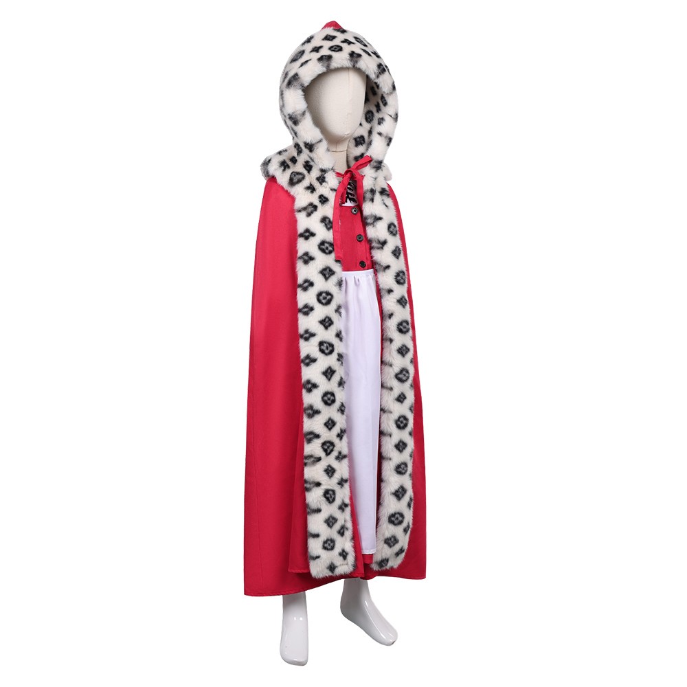 Snow Queen Gerda Kids Children Red Cloak Set Christmas Party Cosplay Costume Halloween Carnival Outfit