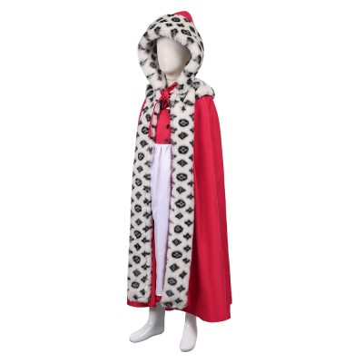 Snow Queen Gerda Kids Children Red Cloak Set Christmas Party Cosplay Costume Halloween Carnival Outfit