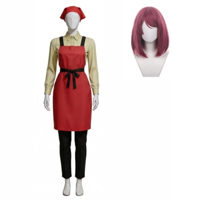 Smoking Behind the Supermarket with You Yamada Red Clerk Uniform Cosplay Costume Halloween Carnival