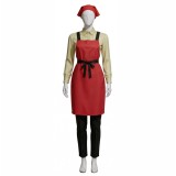 Smoking Behind the Supermarket with You Yamada Red Clerk Uniform Cosplay Costume Halloween Carnival