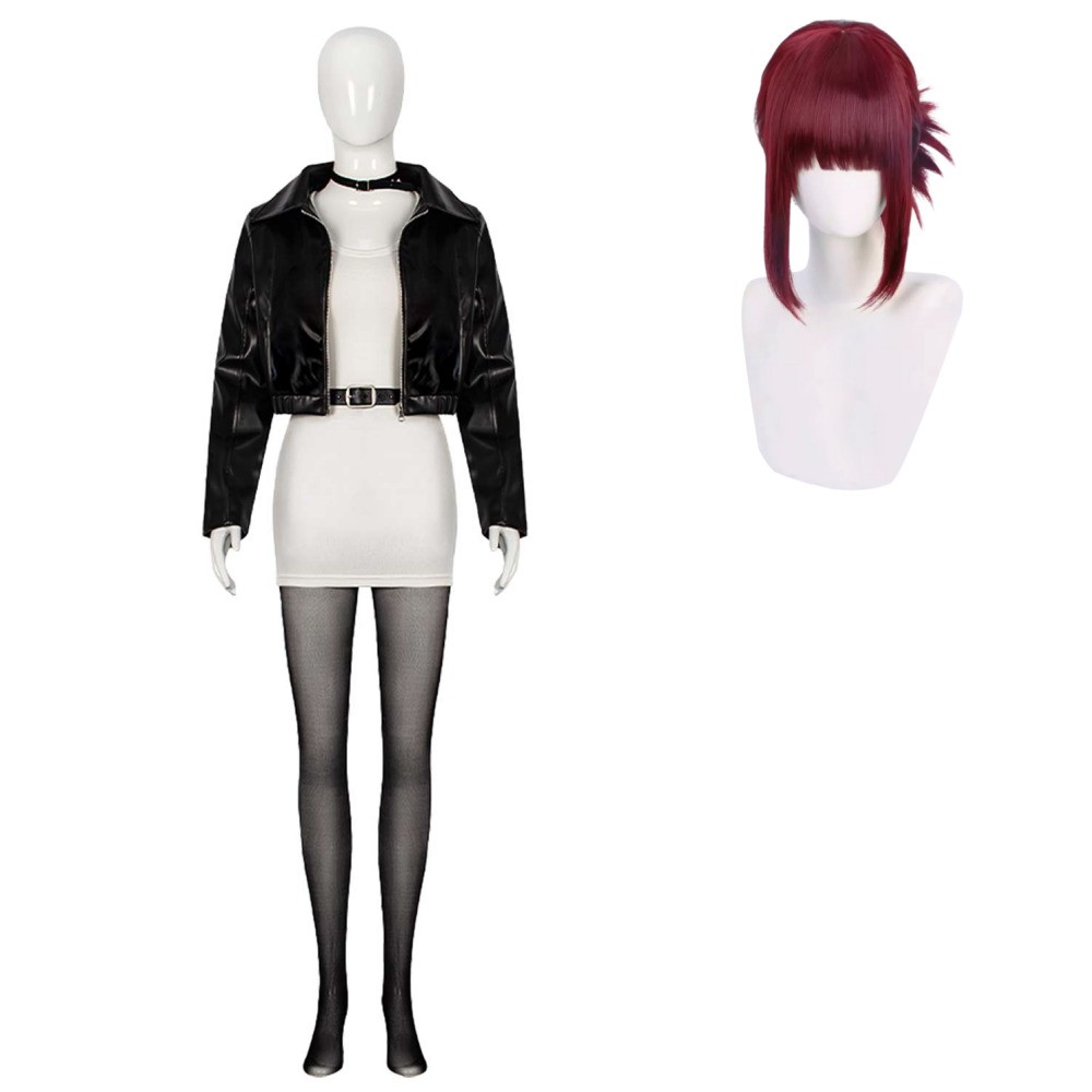 Smoking Behind the Supermarket with You Yamada Black Leather Suit Cosplay Costume Halloween Carnival
