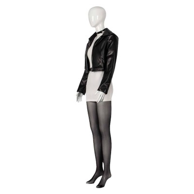 Smoking Behind the Supermarket with You Yamada Black Leather Suit Cosplay Costume Halloween Carnival