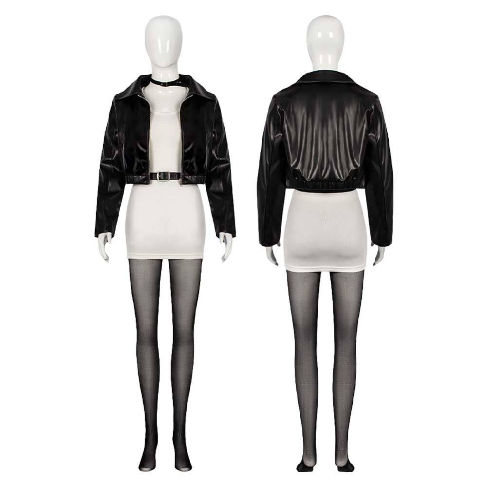 Smoking Behind the Supermarket with You Yamada Black Leather Suit Cosplay Costume Halloween Carnival