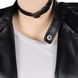 Smoking Behind the Supermarket with You Tayama Black Leather Jacket Set Cosplay Costume Halloween Carnival