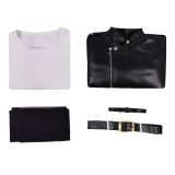 Smoking Behind the Supermarket with You Tayama Black Leather Jacket Set Cosplay Costume Halloween Carnival