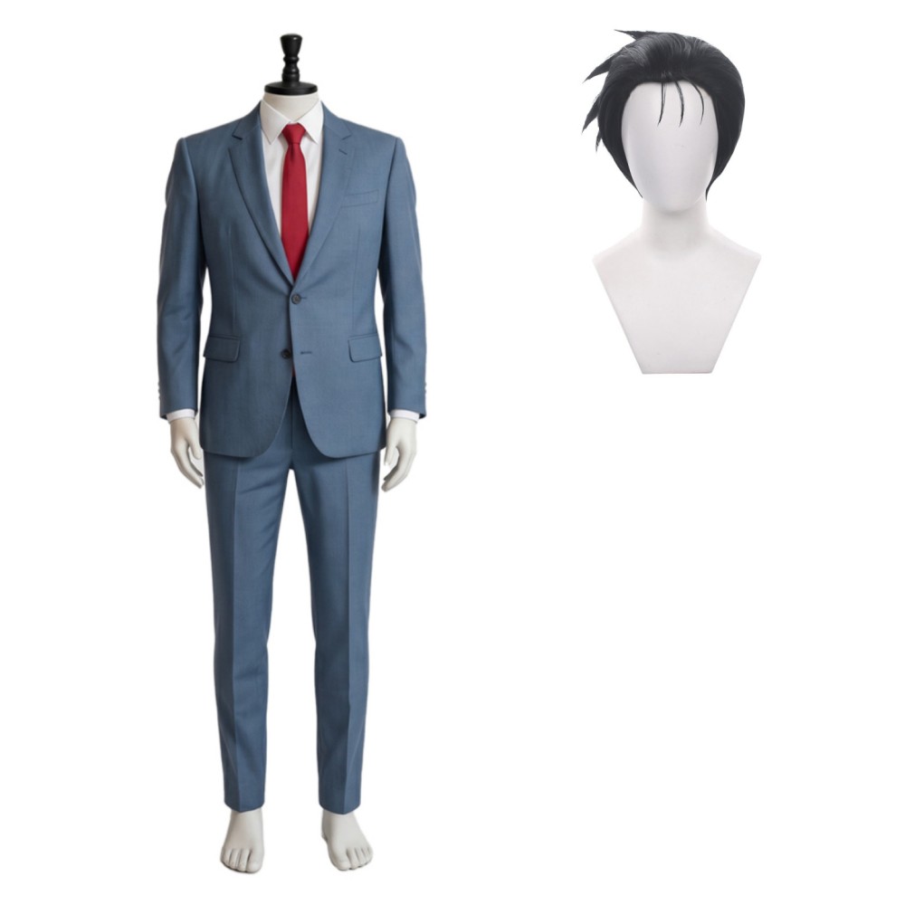 Smoking Behind the Supermarket with You Sasaki Blue Suit Cosplay Costume Halloween Carnival