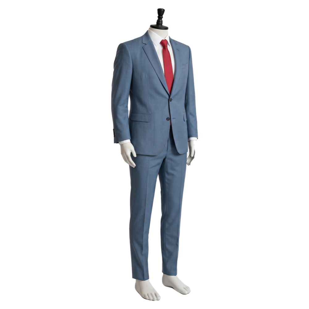 Smoking Behind the Supermarket with You Sasaki Blue Suit Cosplay Costume Halloween Carnival