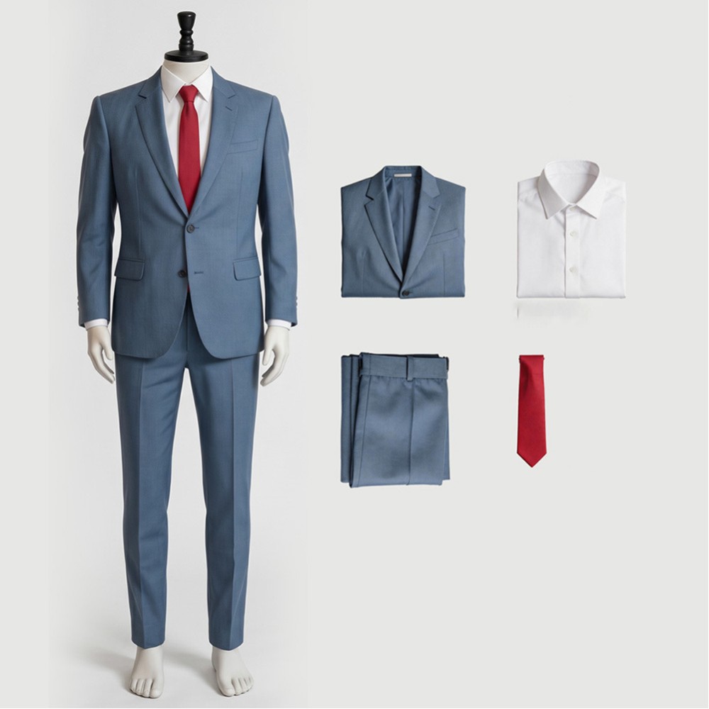 Smoking Behind the Supermarket with You Sasaki Blue Suit Cosplay Costume Halloween Carnival