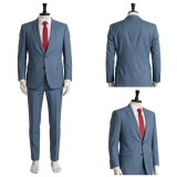 Smoking Behind the Supermarket with You Sasaki Blue Suit Cosplay Costume Halloween Carnival
