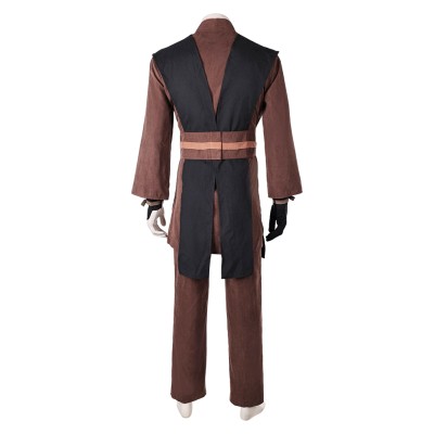 Skywalker Men Brown Robe Set Cosplay Costume Halloween Carnival Outfit