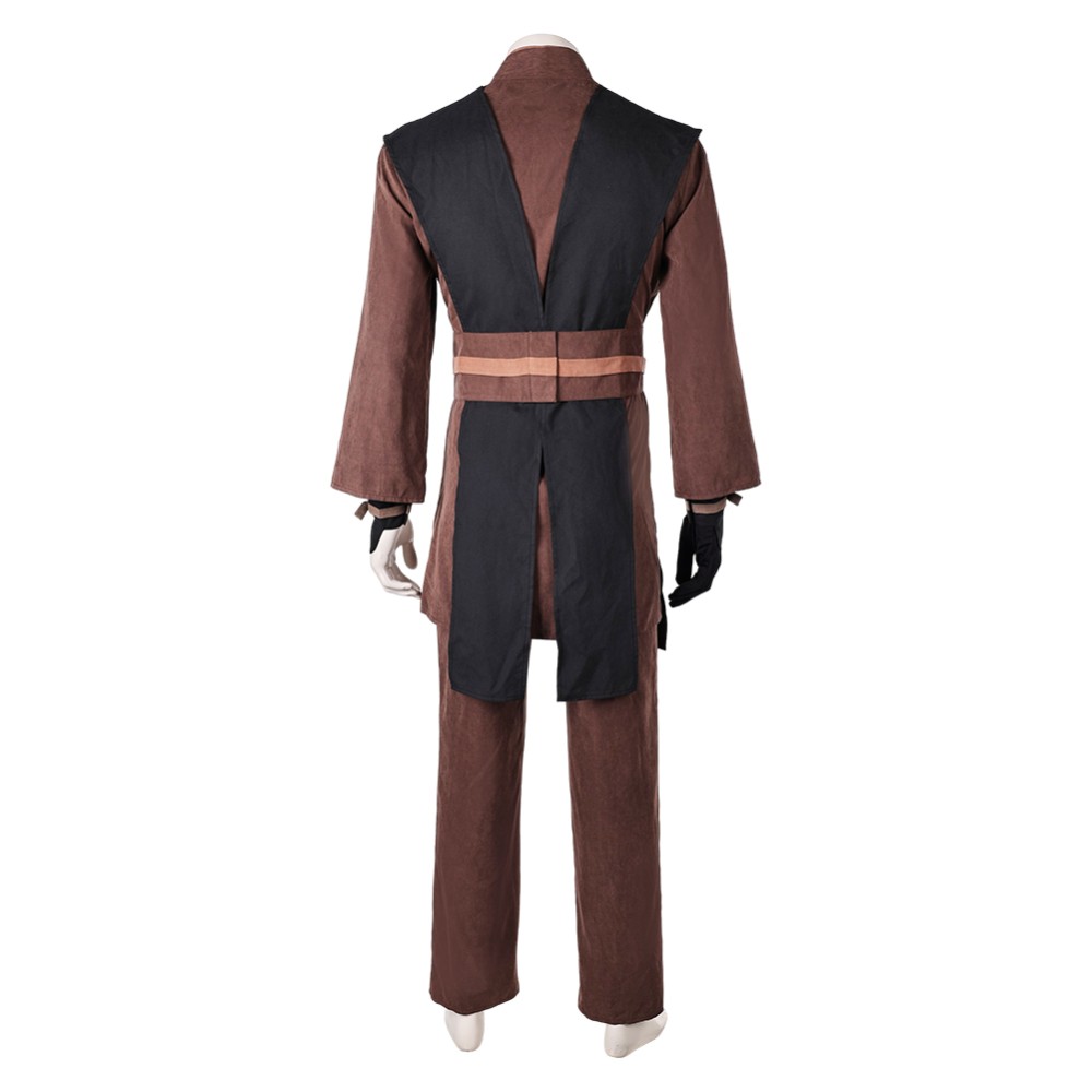 Skywalker Men Brown Robe Set Cosplay Costume Halloween Carnival Outfit