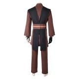 Skywalker Men Brown Robe Set Cosplay Costume Halloween Carnival Outfit