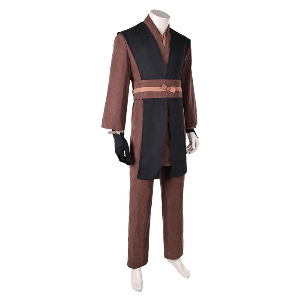 Skywalker Men Brown Robe Set Cosplay Costume Halloween Carnival Outfit