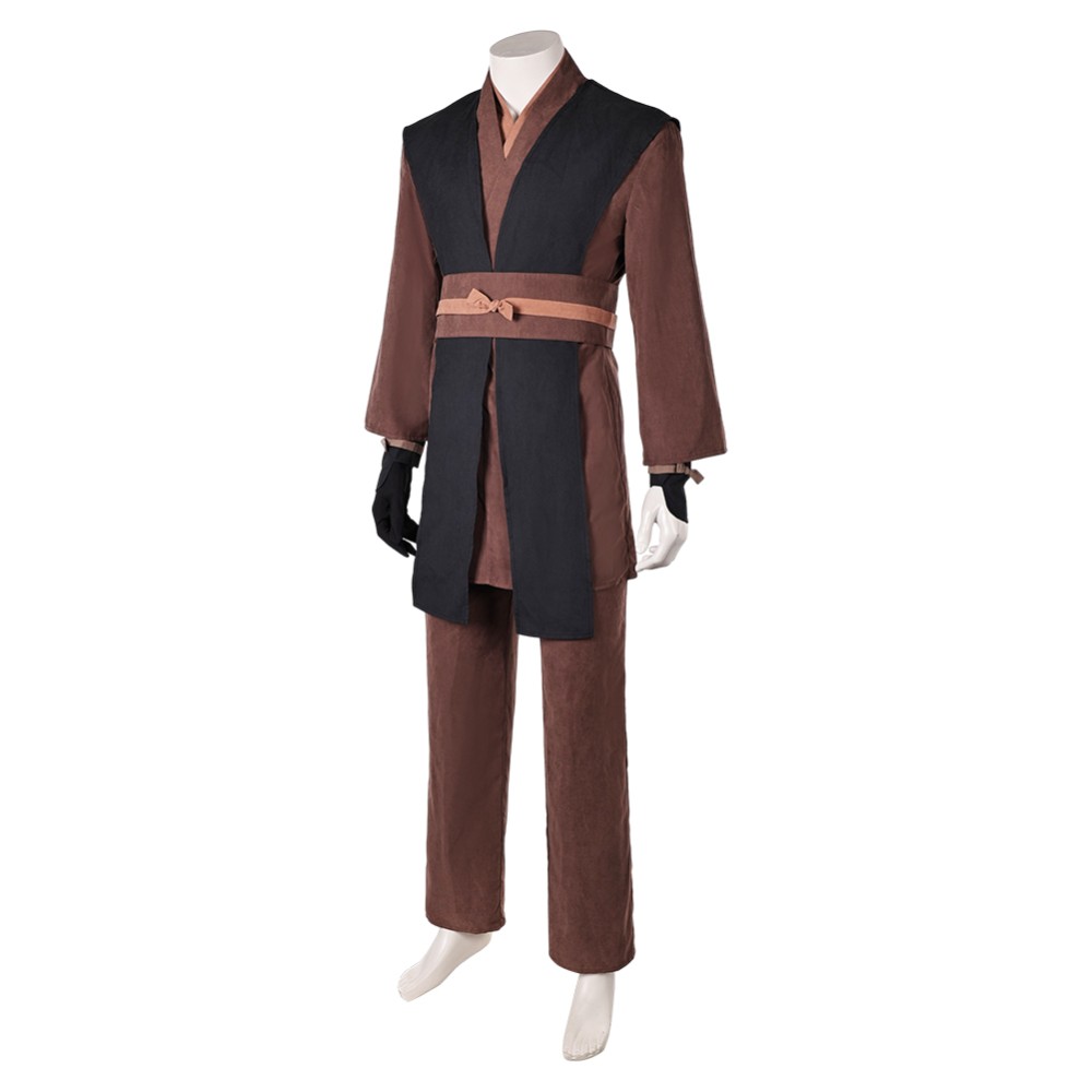 Skywalker Men Brown Robe Set Cosplay Costume Halloween Carnival Outfit
