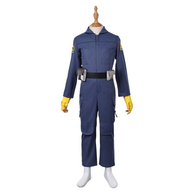 Skeleton Crew (2024) KB Kids Children Blue Jumpsuit Cosplay Costume Halloween Carnival