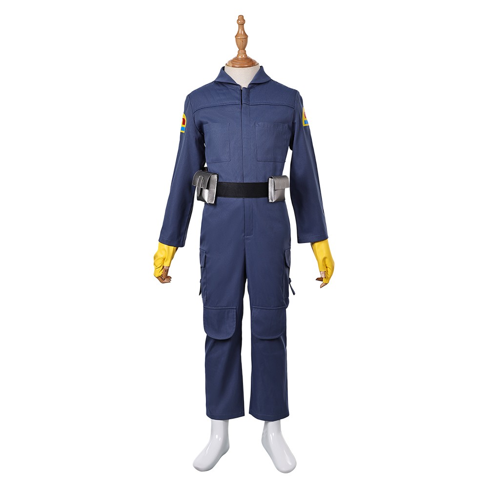 Skeleton Crew (2024) KB Kids Children Blue Jumpsuit Cosplay Costume Halloween Carnival