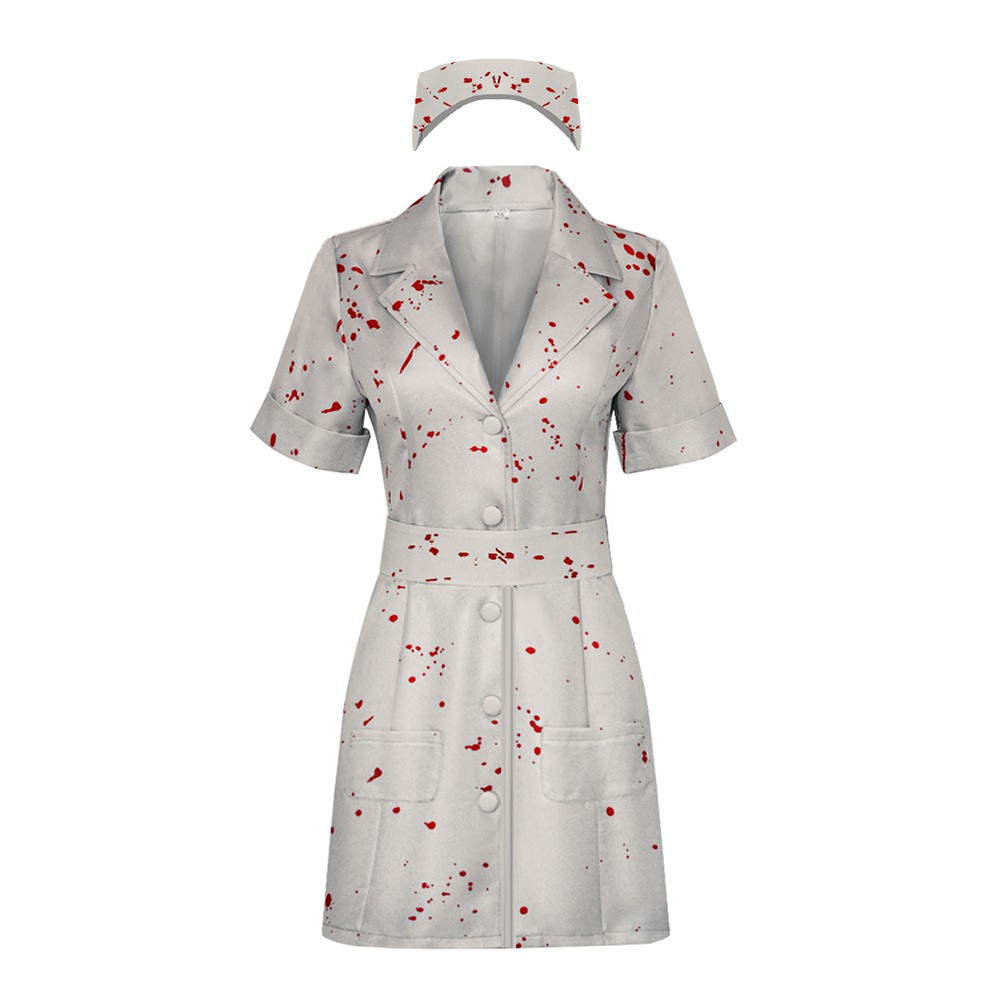 Costume de cosplay d'infirmière Silent Hill pour femmes, tenue de carnaval d'Halloween
