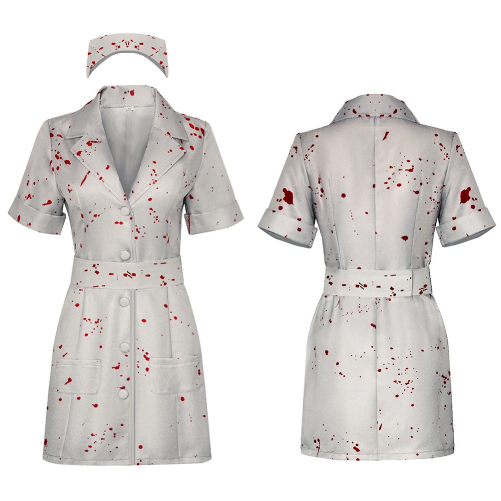 Costume de cosplay d'infirmière Silent Hill pour femmes, tenue de carnaval d'Halloween