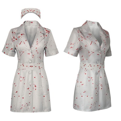 Costume de cosplay d'infirmière Silent Hill pour femmes, tenue de carnaval d'Halloween