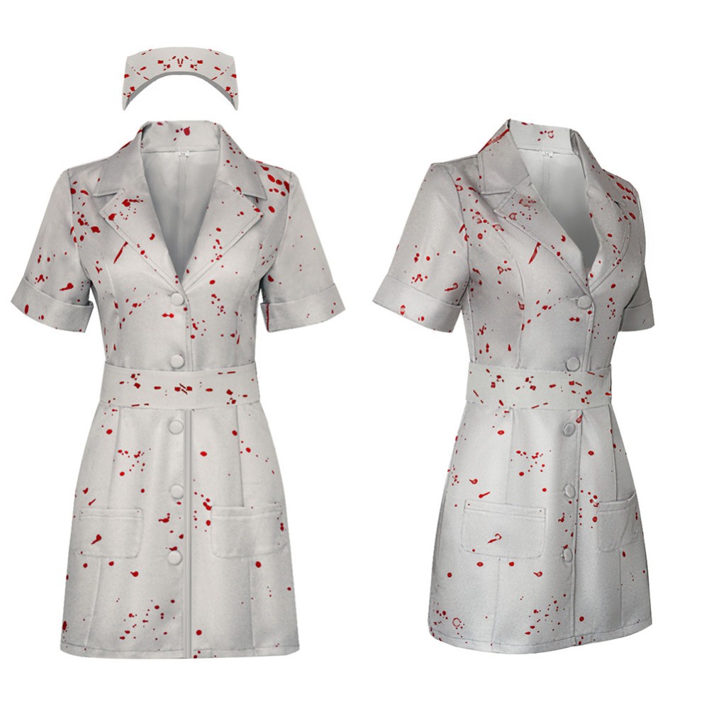 Costume de cosplay d'infirmière Silent Hill pour femmes, tenue de carnaval d'Halloween