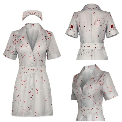 Costume de cosplay d'infirmière Silent Hill pour femmes, tenue de carnaval d'Halloween