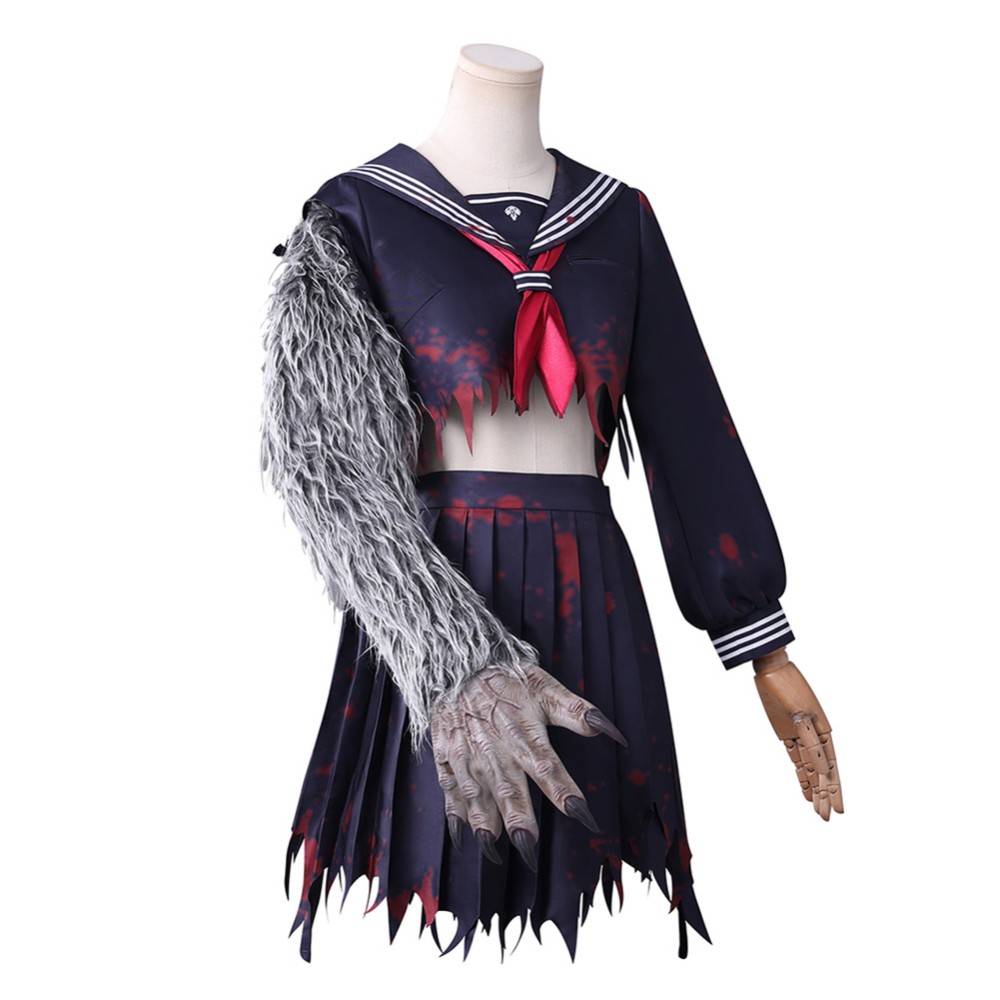 Silent Hill f Shimizu Hinako Uniform with Fur Hand Set Party Cosplay Costume Halloween Carnival