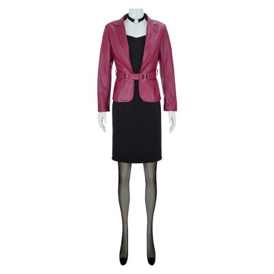 Silent Hill 2 Remake Maria Women Red Leather Suit Set Cosplay Costume Halloween Carnival Outfit
