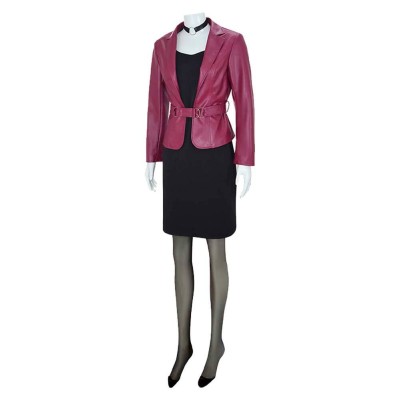 Silent Hill 2 Remake Maria Women Red Leather Suit Set Cosplay Costume Halloween Carnival Outfit