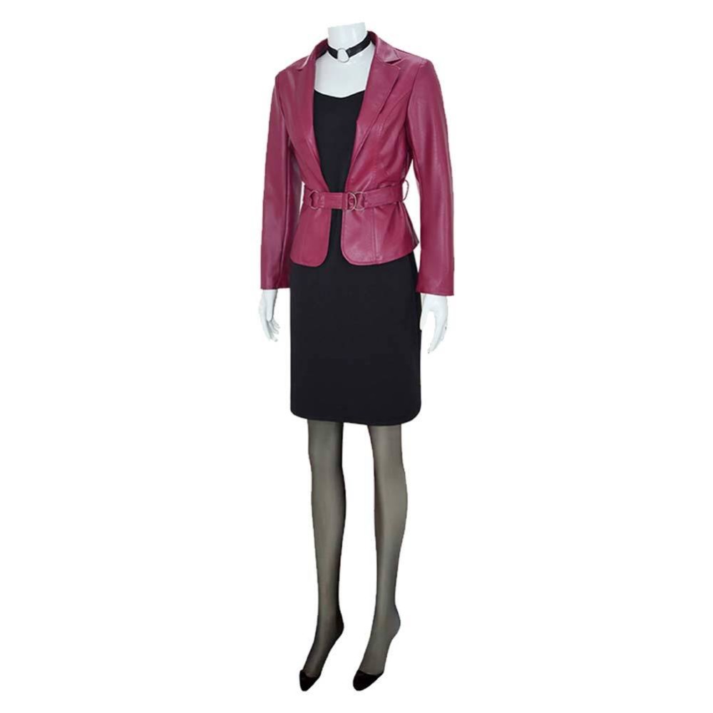 Silent Hill 2 Remake Maria Women Red Leather Suit Set Cosplay Costume Halloween Carnival Outfit