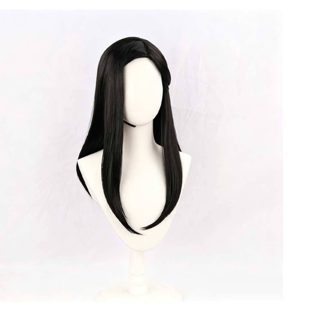 Side Story Nico Robin Black Center-part Long Hair Wig Accessories Cosplay Costume Halloween Carnival