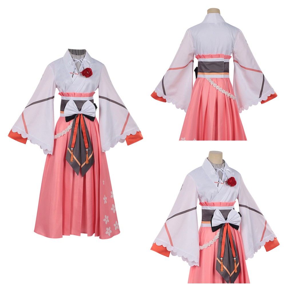 Shunkashuutou Daikousha:Haru no Mai Hinagiku Kayou Pink Cosplay Costume Halloween Carnival Outfit