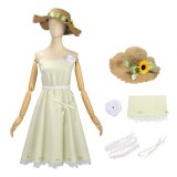 Shunkashuutou Daikousha : Costume de cosplay de robe blanche Hazakura Ruri de printemps pour Halloween et carnaval