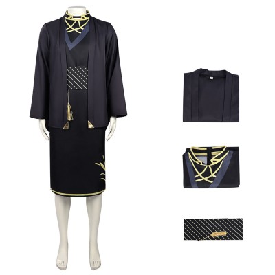 Shunkashuutou Daikousha: Haru no Mai Rosei Kantsubaki Black Cosplay Costume Halloween Carnival Outfit