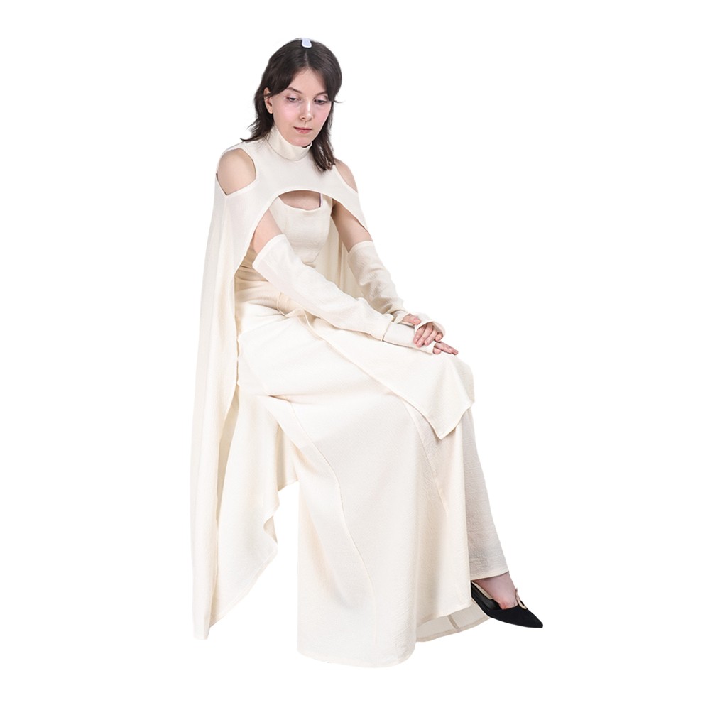 Sheltay Retrac Women White Dress Party Cosplay Costume Halloween Carnival