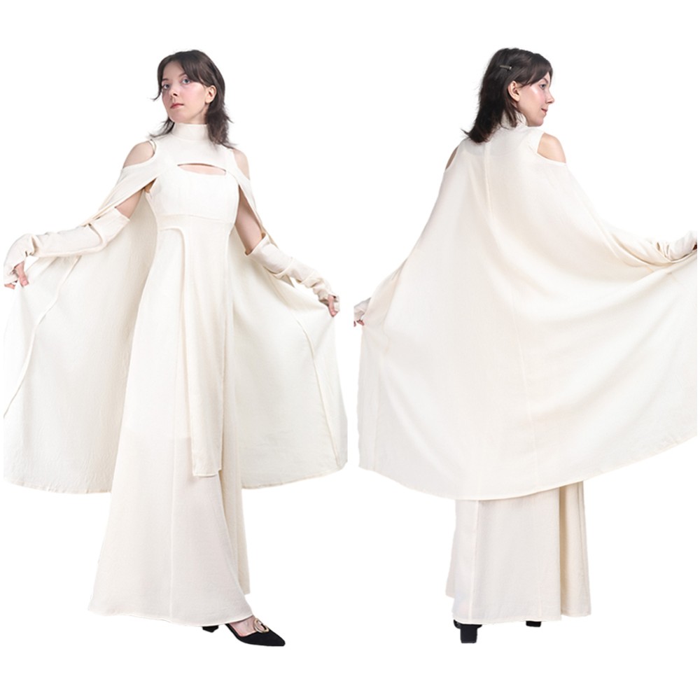 Sheltay Retrac Women White Dress Party Cosplay Costume Halloween Carnival