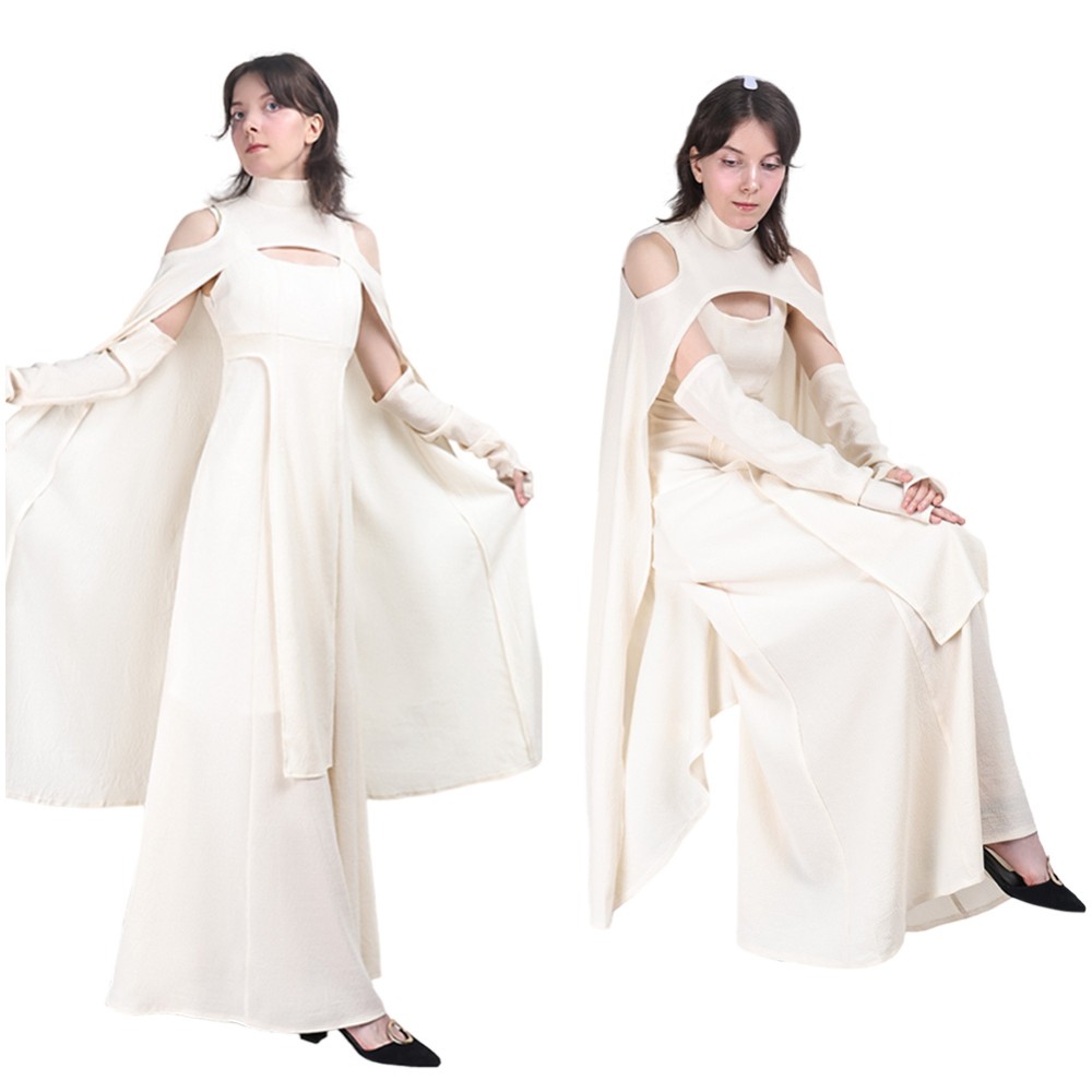 Sheltay Retrac Women White Dress Party Cosplay Costume Halloween Carnival
