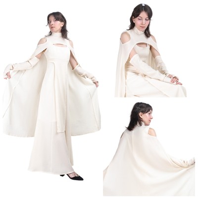 Sheltay Retrac Women White Dress Party Cosplay Costume Halloween Carnival