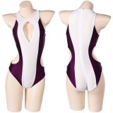 She-Hulk Jennifer Walte Femme Violet Maillot de Bain Une Pièce Costume Cosplay Halloween Carnaval Tenue