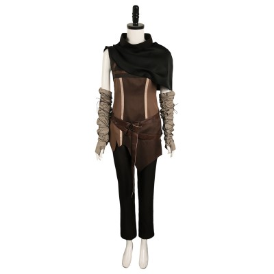 Senua's Saga: Hellblade II Ensemble Senua Marron Foncé Avec Cape Costume Cosplay Halloween Carnaval