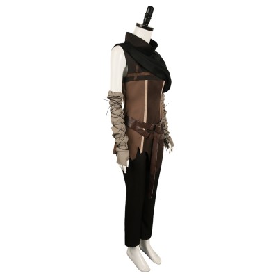 Senua's Saga: Hellblade II Ensemble Senua Marron Foncé Avec Cape Costume Cosplay Halloween Carnaval