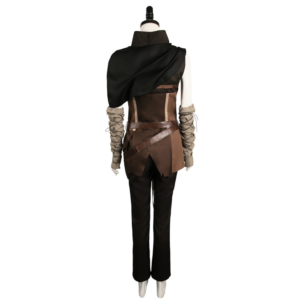 Senua's Saga: Hellblade II Ensemble Senua Marron Foncé Avec Cape Costume Cosplay Halloween Carnaval