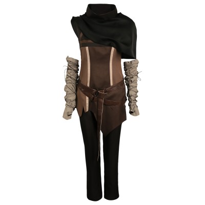 Senua's Saga: Hellblade II Ensemble Senua Marron Foncé Avec Cape Costume Cosplay Halloween Carnaval
