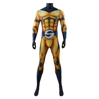 Sentry Homme Combinaison Jaune Costume Cosplay Halloween Carnaval Tenue